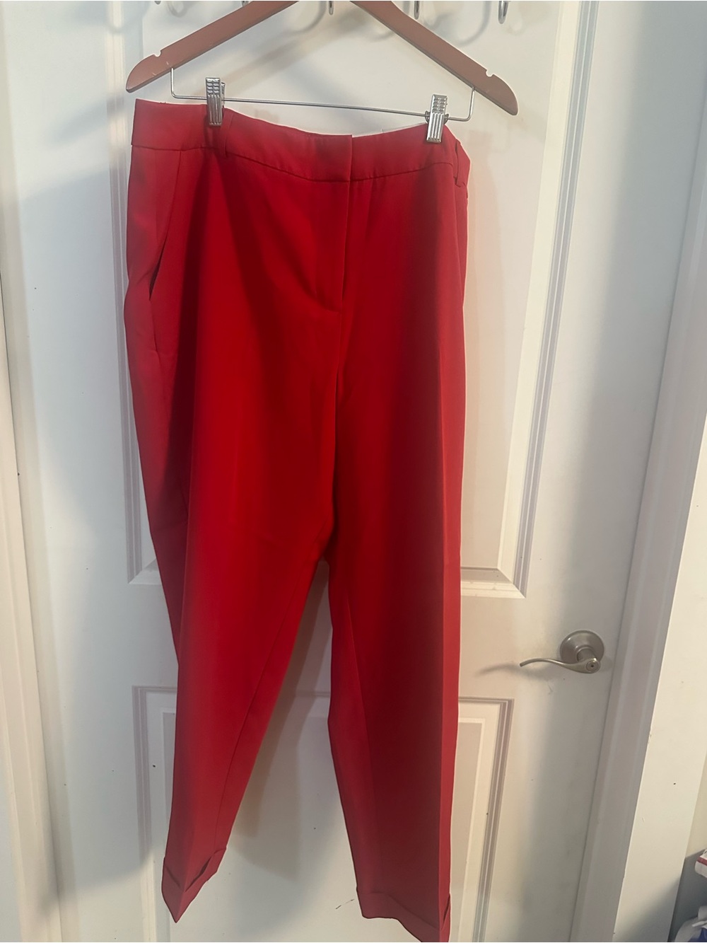 Cato Bright Red Straight-Leg Women's Pants